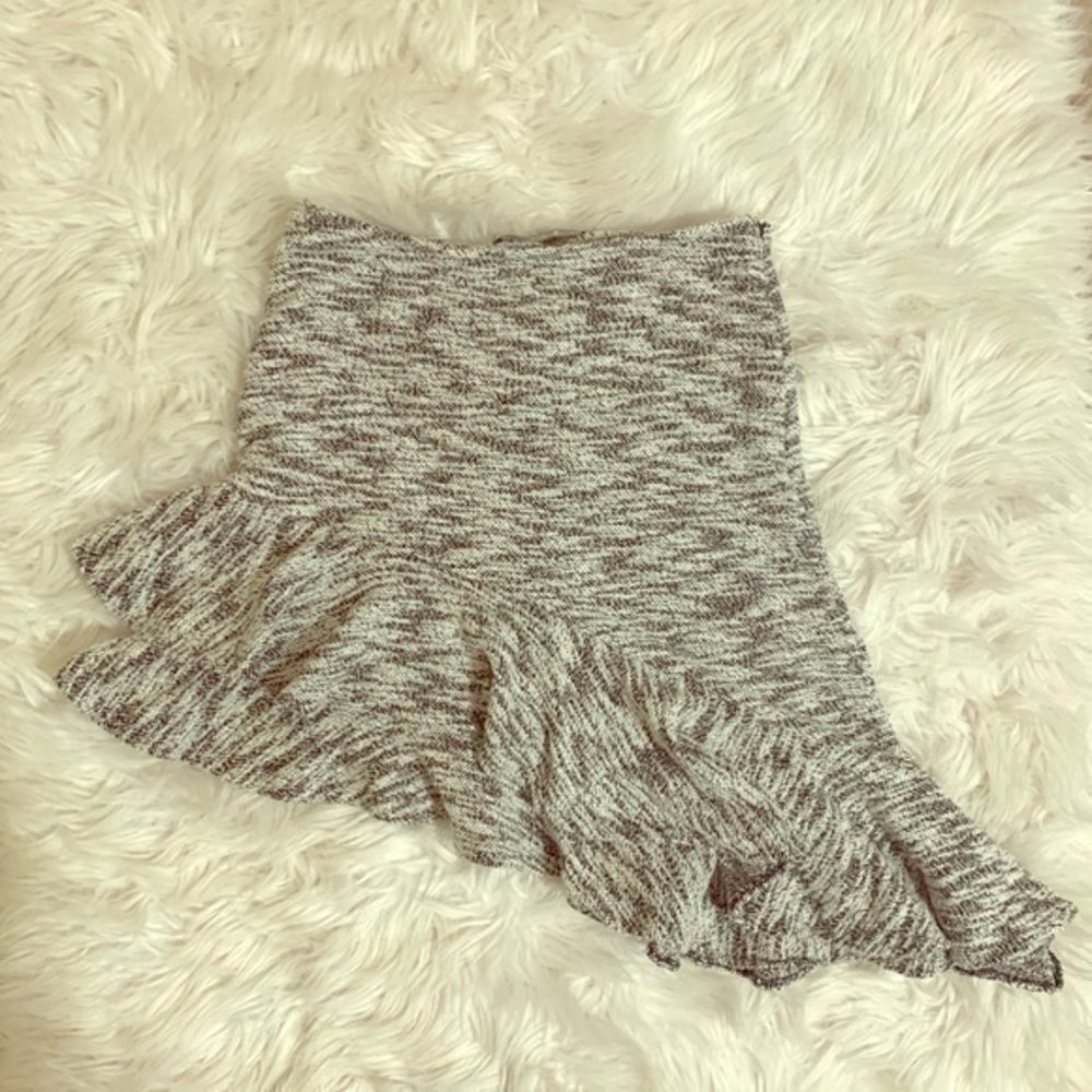 Zara Basic Asymmetrical Gray Knit‎ Skirt Small